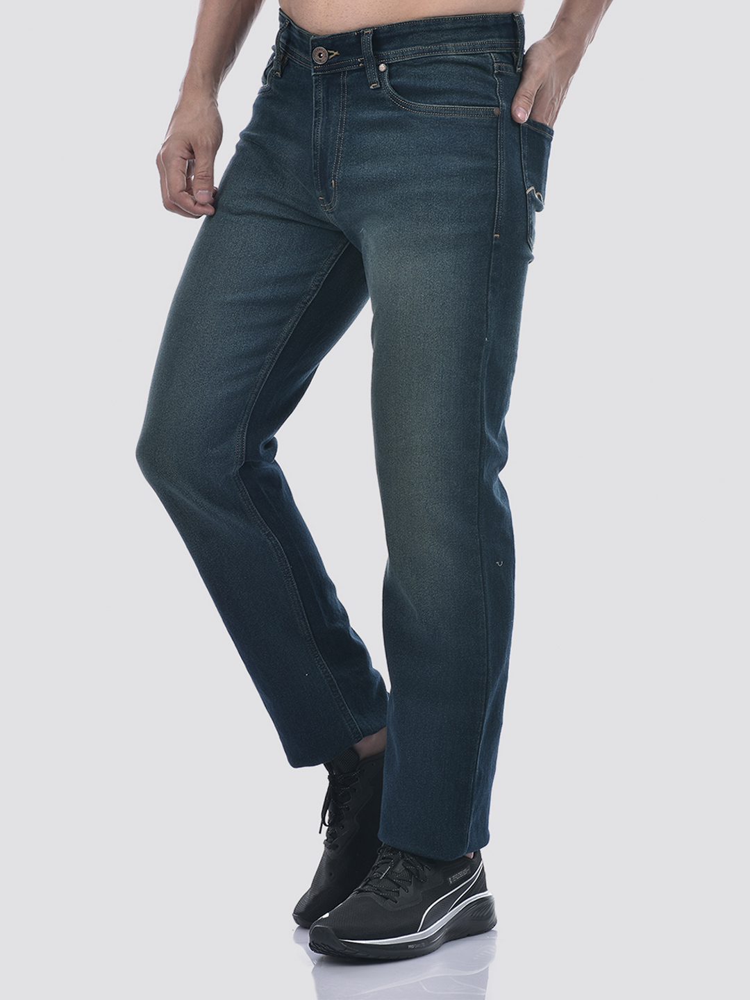 Numero Uno Men Solid Dark Blue Jeans
